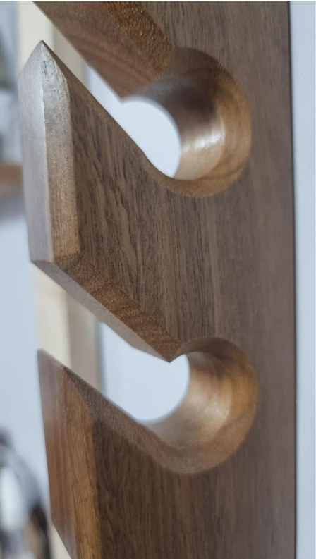 Spotted Gum Wall Mounted Cap Holder: 10 Hook Hat Rack