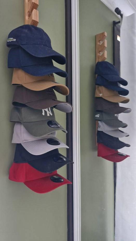 Tasmanian Oak Wall Mounted Cap Display Stand