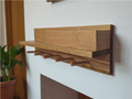 Tasmanian Oak 60cm Entryway Organizer, Mailbox Shelf with Pegs & Magnets