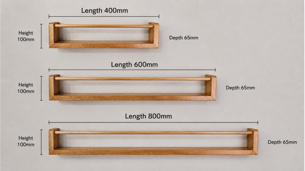 Tasmanian Oak Kids Bookshelf. Spice Rack