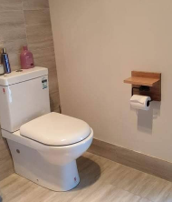 Tasmanian Oak Toilet Roll Holder with Matt Black Holder